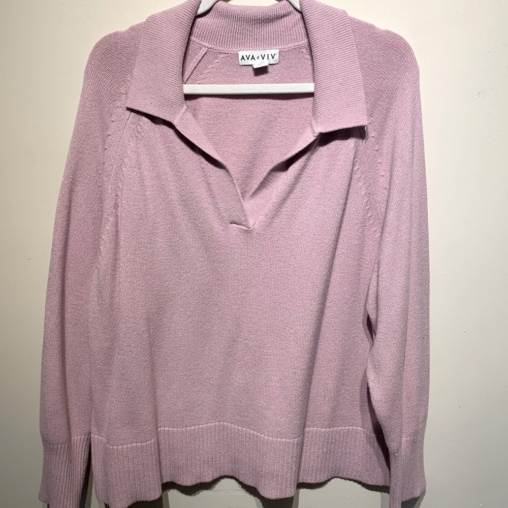 Ava & Viv blush pink sweater 1X
